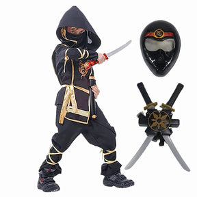 Fantasia Infantil Ninja Preto – Conjunto com Máscara e Acessórios