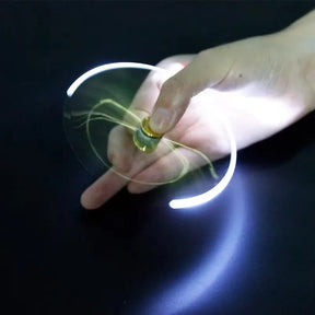 Caneta Fidget Metálica com Luz LED – Giroscópio Divertido e Criativo