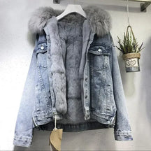 Jaqueta Feminina Jeans Casual Modelo com Forro Fleece - (Promoção de Inverno 2025)