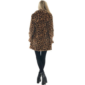 Casaco Feminino Longo Peluciado com Estampada – (Promoção de Inverno 2025)