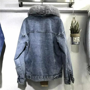 Jaqueta Feminina Jeans Casual Modelo com Forro Fleece - (Promoção de Inverno 2025)