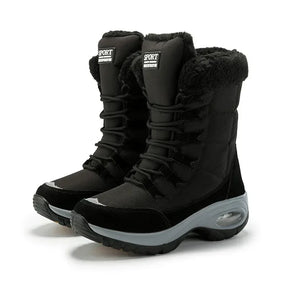 Bota Feminina de Inverno com Cadarço Forro Quente Design Impermeável – (Promoção de Inverno 2025)