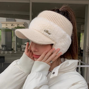 Boné Feminino de Lã com Forro Quente e Design Windproof – (Promoção de Inverno 2025)