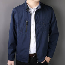 Jaqueta Bomber Masculina Slim Casual com Zíper e Gola Estilo Baseball – (Promoção de Inverno 2025)