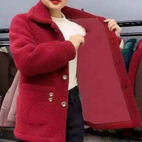 Jaqueta Feminina Cardigan com Forro em Pelúcia Acabamento Aveludado – (Promoção de Inverno 2025)
