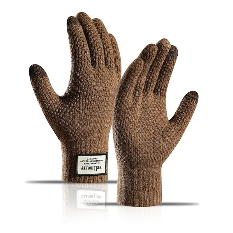 Luvas Masculinas de Inverno em Malha Premium com Função Touch