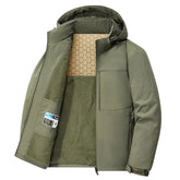 Jaqueta Masculina Tática Impermeável com Capuz Monocromática - (Promoção de Inverno 2025)
