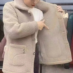 Jaqueta Feminina Cardigan com Forro em Pelúcia Acabamento Aveludado – (Promoção de Inverno 2025)