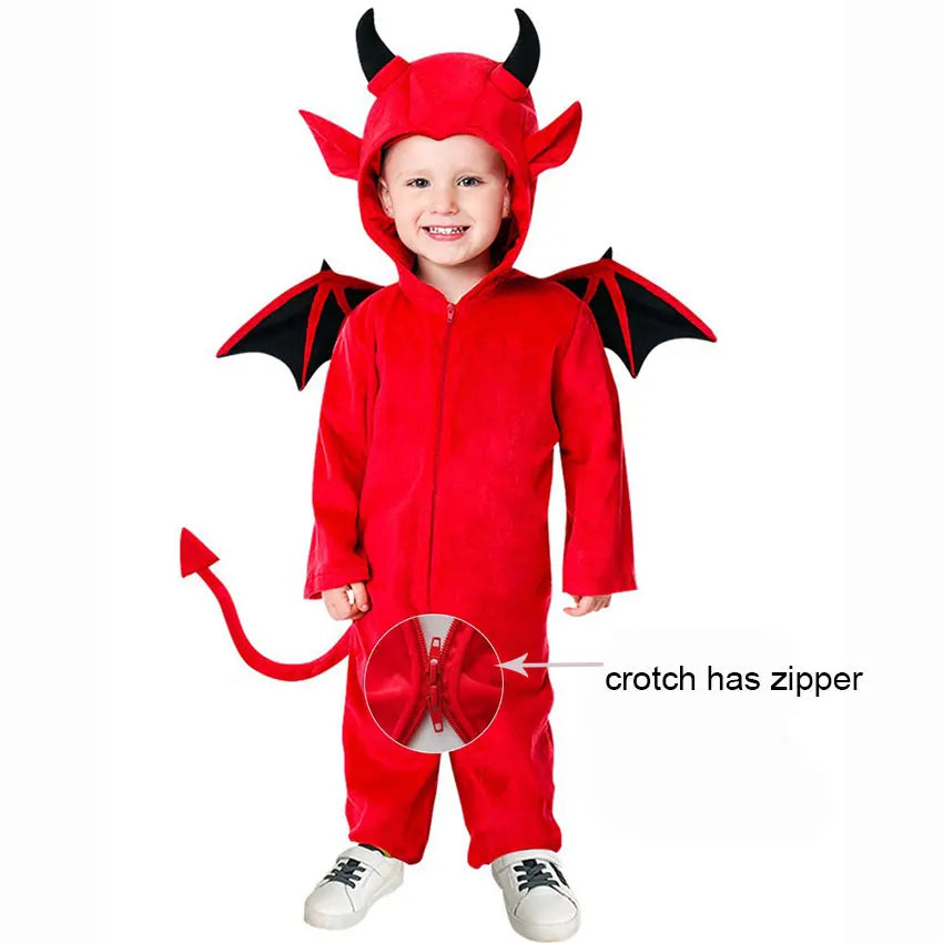 Fantasia Unissex de Diabinho para Crianças – Look Criativo para Halloween