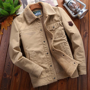 Casaco Masculino com Forro Peluciado Gola Virada Estilo Casual – (Promoção de Inverno 2025)
