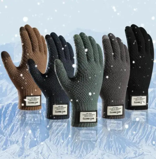Luvas Masculinas de Inverno em Malha Premium com Função Touch