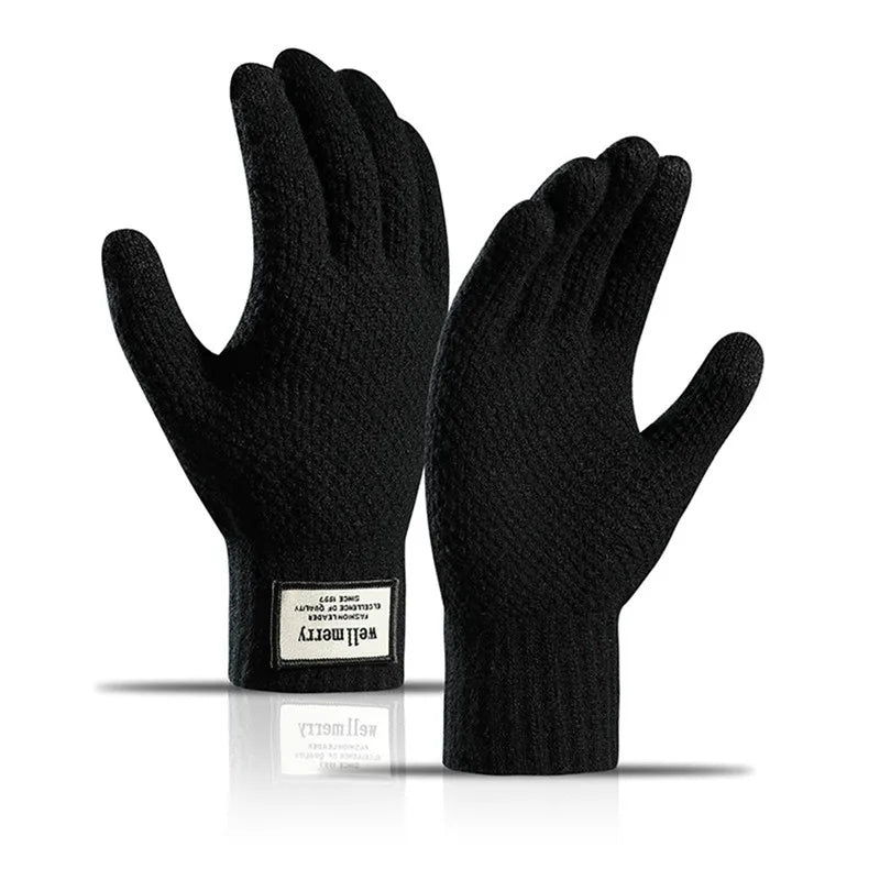 Luvas Masculinas de Inverno em Malha Premium com Função Touch