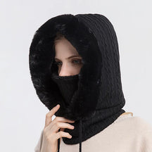 Touca Feminina de Inverno Estilo Balaclava com Gola e Forro Fluffy – (Promoção de Inverno 2025)