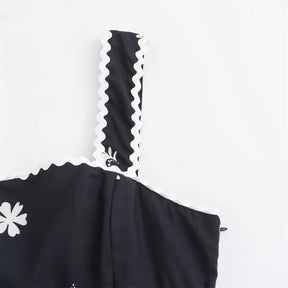 Vestido Midi Preto Bordado Elegante