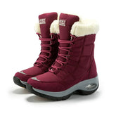Bota Feminina de Inverno com Cadarço Forro Quente Design Impermeável – (Promoção de Inverno 2025)