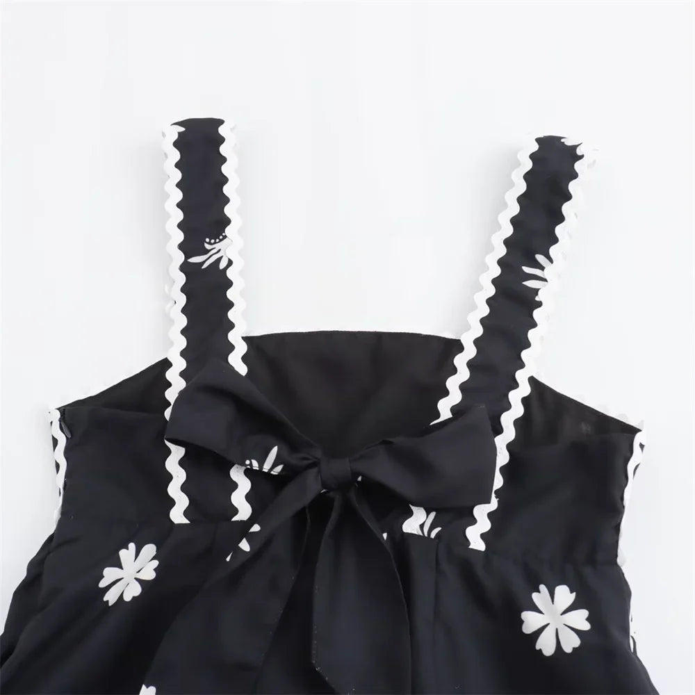 Vestido Midi Preto Bordado Elegante