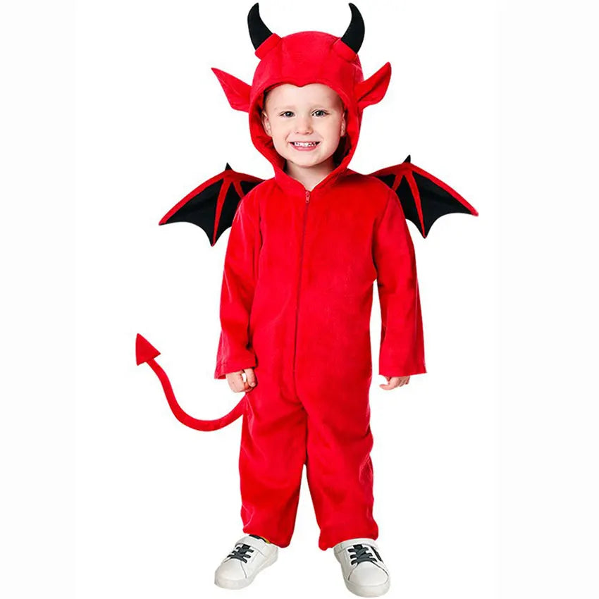 Fantasia Unissex de Diabinho para Crianças – Look Criativo para Halloween