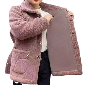 Jaqueta Feminina Cardigan com Forro em Pelúcia Acabamento Aveludado – (Promoção de Inverno 2025)