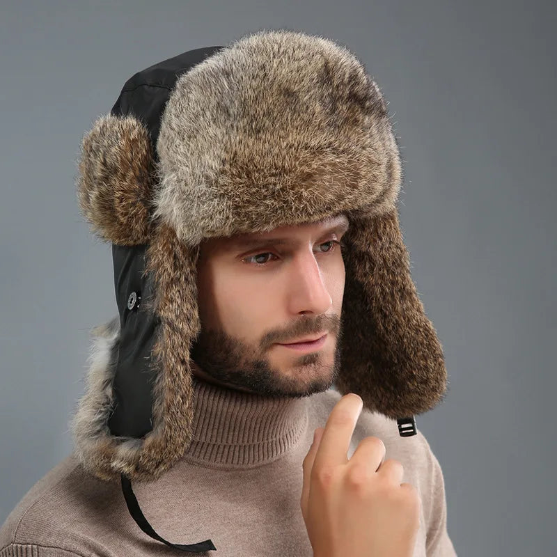 Chapéu Masculino de Inverno com Protetor de Orelha e Forro Quente – (Promoção de Inverno 2025)