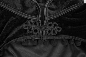 Jaqueta Feminina Gótica com Gola Alta Franjas Estilo Vintage – (Promoção de Inverno 2025)