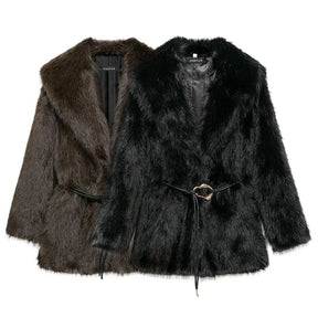 Casaco Feminino Para Inverno Com Cinto Decorativo - (Promoção de Inverno 2025)