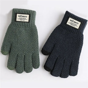 Luvas Masculinas de Inverno em Malha Premium com Função Touch