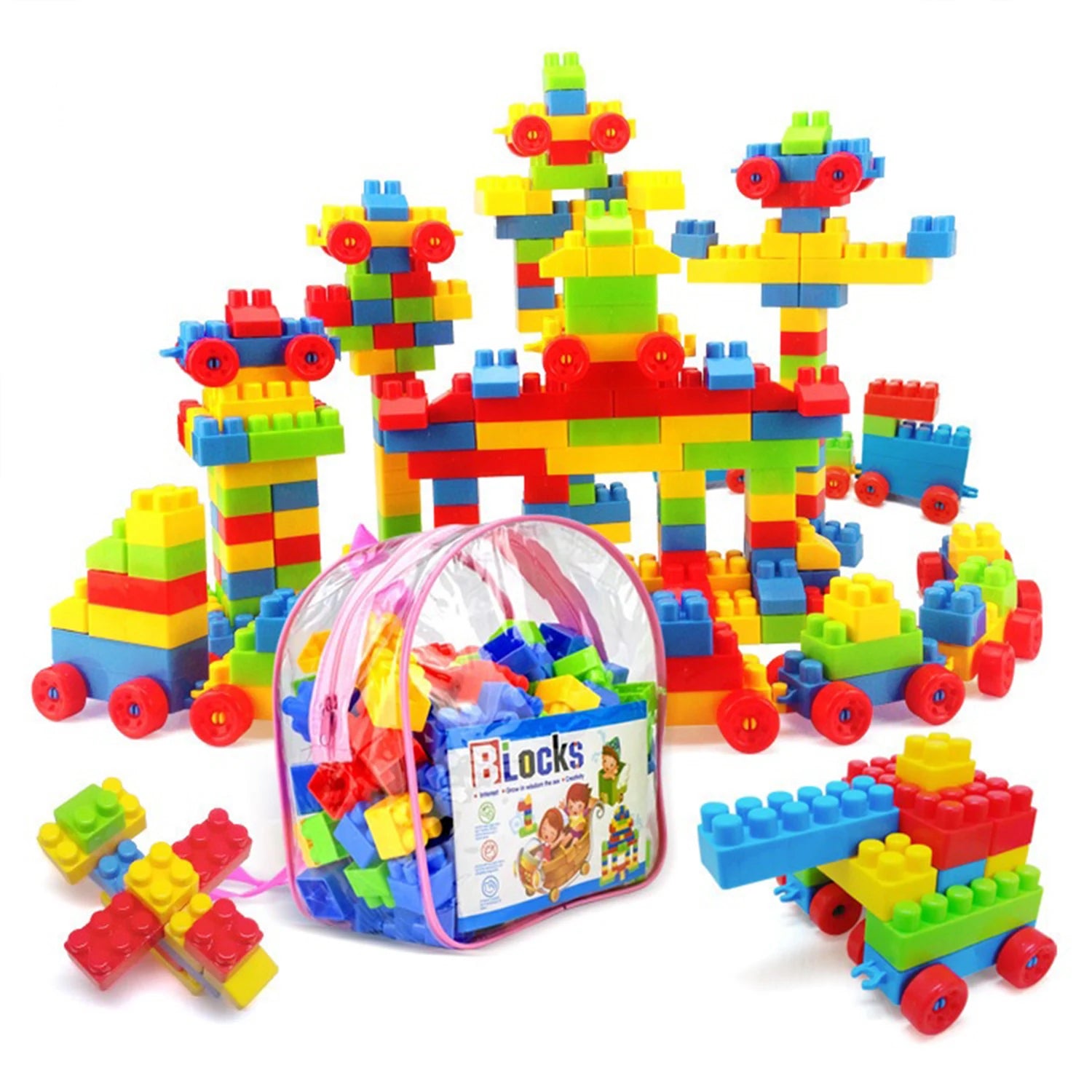 Brinquedo Educativo de Blocos Grandes – Kit Completo com 130 Peças