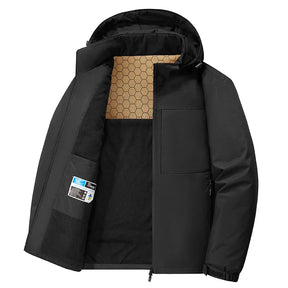 Jaqueta Masculina Tática Impermeável com Capuz Monocromática - (Promoção de Inverno 2025)