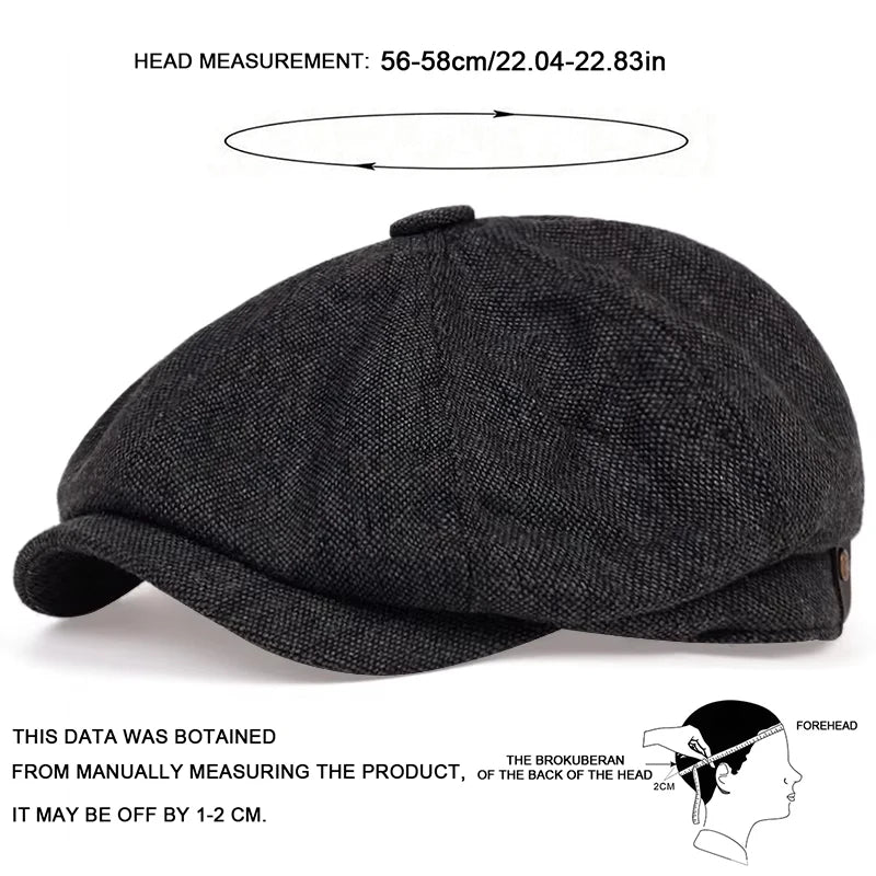 Boina Retrô Masculina – Estilo Peaky Blinders Outono e Primavera – (Promoção de Inverno 2025)