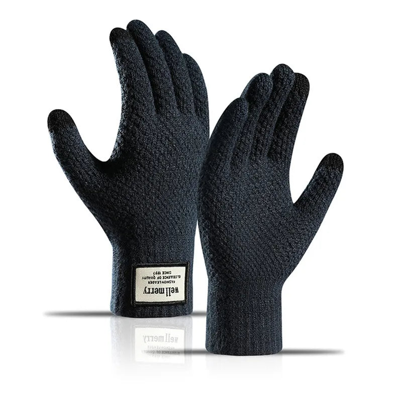 Luvas Masculinas de Inverno em Malha Premium com Função Touch