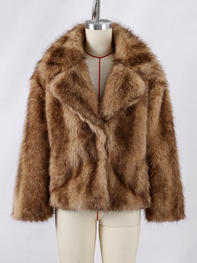 Casaco Feminino Elegante com Lapela Forro Peluciado Manga Longa Vintage – (Promoção de Inverno 2025)