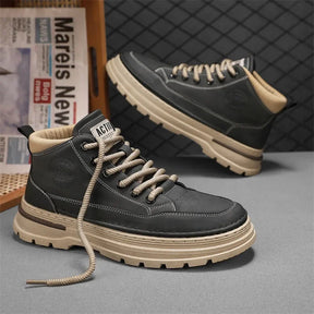 Bota Masculina de Cano Alto com Solado Grosso Antiderrapante Estilo Esportivo Casual – (Promoção de Inverno 2025)