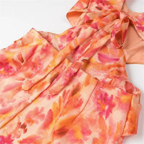 Vestido Midi Feminino de Verão com Camadas