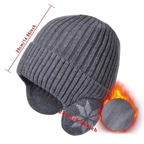 Gorro Unissex Tricotado com Proteção de Orelha e Design Snowflake – (Promoção de Inverno 2025)