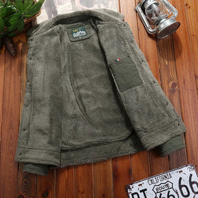 Casaco Masculino com Forro Peluciado Gola Virada Estilo Casual – (Promoção de Inverno 2025)