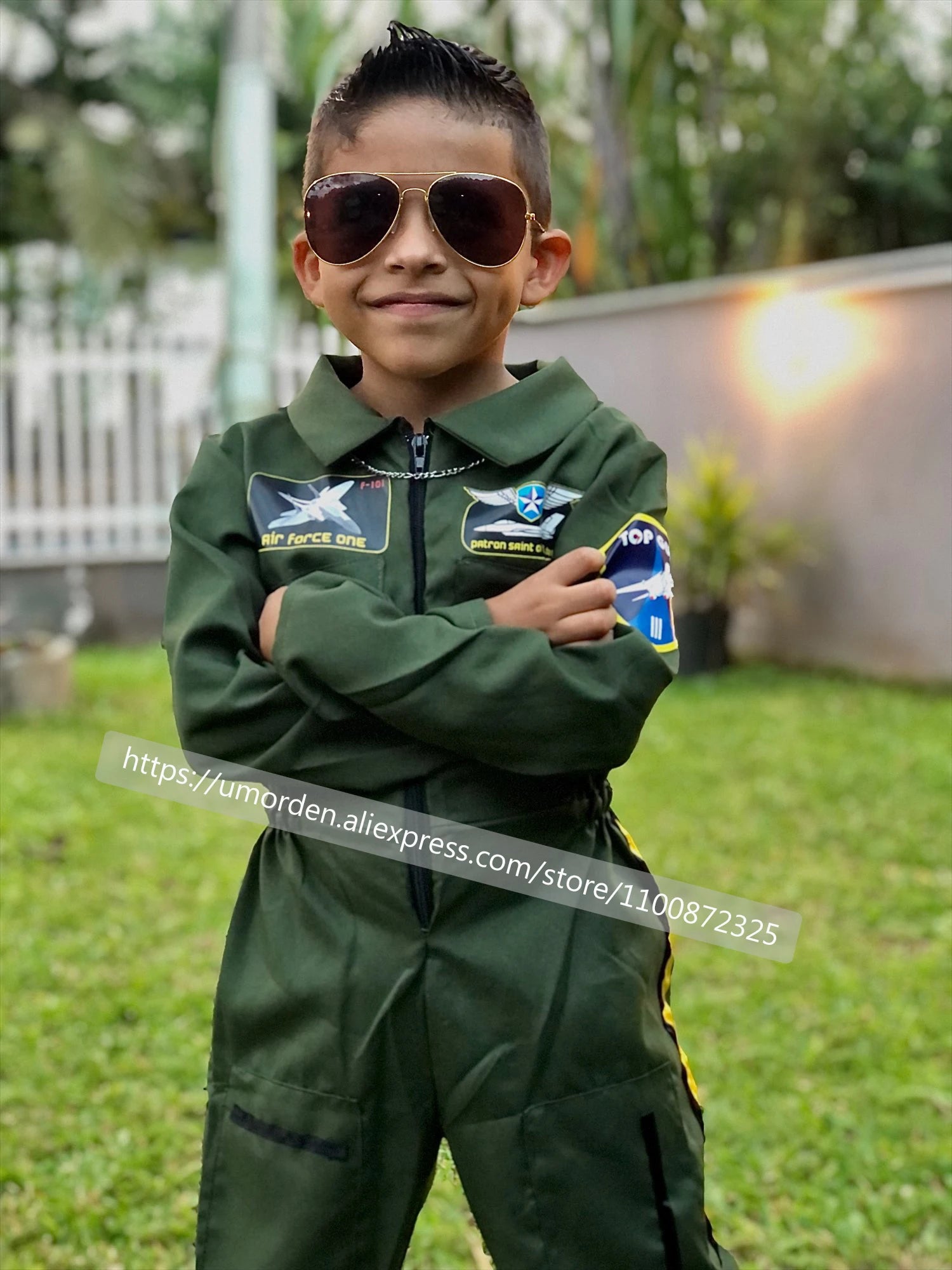 Fantasia Infantil de Piloto da Força Aérea – Macacão Militar