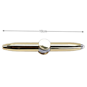 Caneta Fidget Metálica com Luz LED – Giroscópio Divertido e Criativo