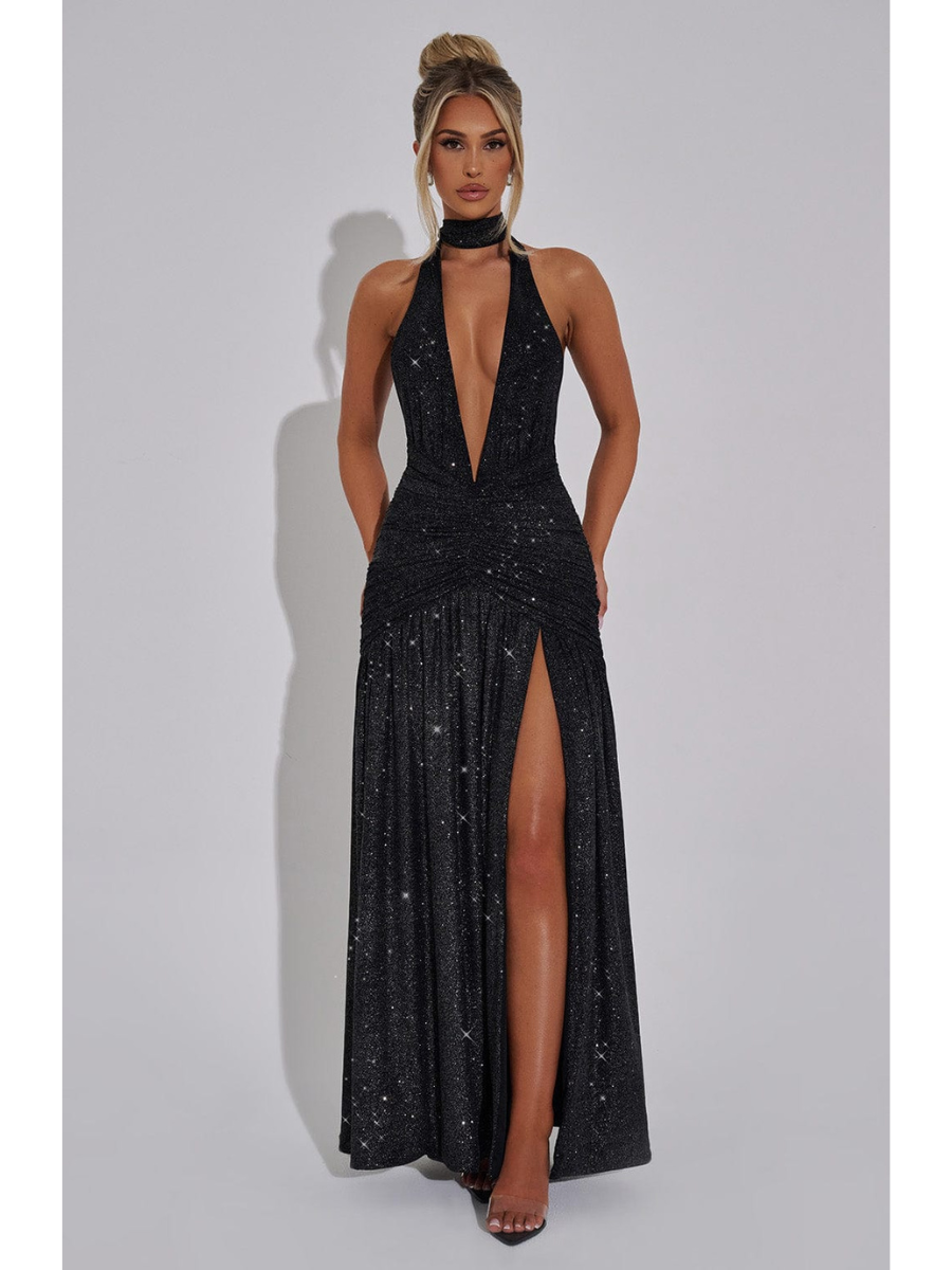 Vestido Longo com Fenda Modern Coven