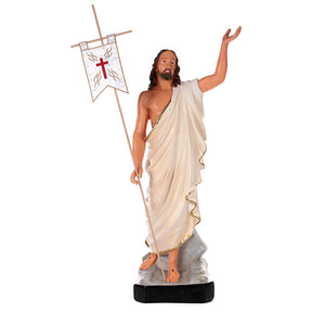 Cristo Ressuscitado imagem gesso pintada à mão Arte Barsanti