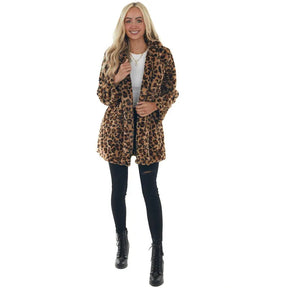 Casaco Feminino Longo Peluciado com Estampada – (Promoção de Inverno 2025)