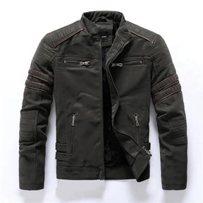 Jaqueta Masculina Estilo Motoqueiro com Forro Peluciado Acabamento Lavado – (Promoção de Inverno 2025)