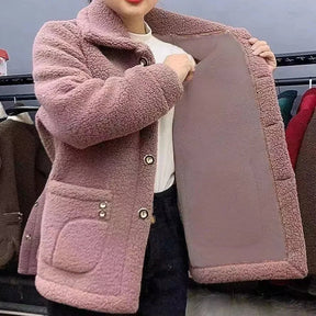 Jaqueta Feminina Cardigan com Forro em Pelúcia Acabamento Aveludado – (Promoção de Inverno 2025)