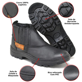 Bota Masculina Resistente Antiderrapante Monocromática – (Promoção de Inverno 2025)