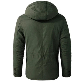 Jaqueta Parka Masculina com Capuz Forrada em Fleece e Algodão Estilo Militar – (Promoção de Inverno 2025)