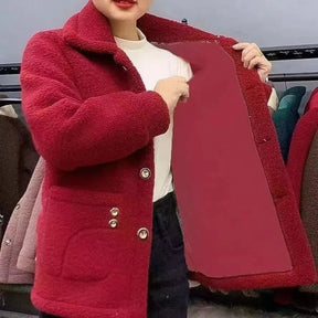 Jaqueta Feminina Cardigan com Forro em Pelúcia Acabamento Aveludado – (Promoção de Inverno 2025)