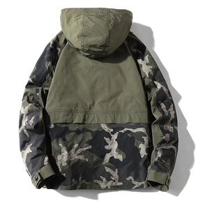 Jaqueta Masculina Bomber Militar com Capuz Corta-Vento – (Promoção de Inverno 2025)