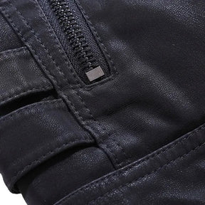 Jaqueta Masculina Estilo Motoqueiro com Forro Peluciado Acabamento Lavado – (Promoção de Inverno 2025)