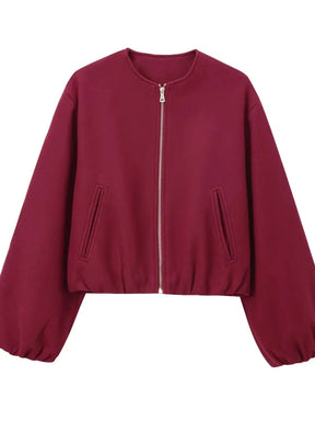 Jaqueta Feminina Bomber Retrô com Zíper - (Promoção de Inverno 2025)