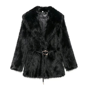 Casaco Feminino Para Inverno Com Cinto Decorativo - (Promoção de Inverno 2025)
