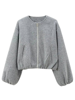 Jaqueta Feminina Bomber Retrô com Zíper - (Promoção de Inverno 2025)